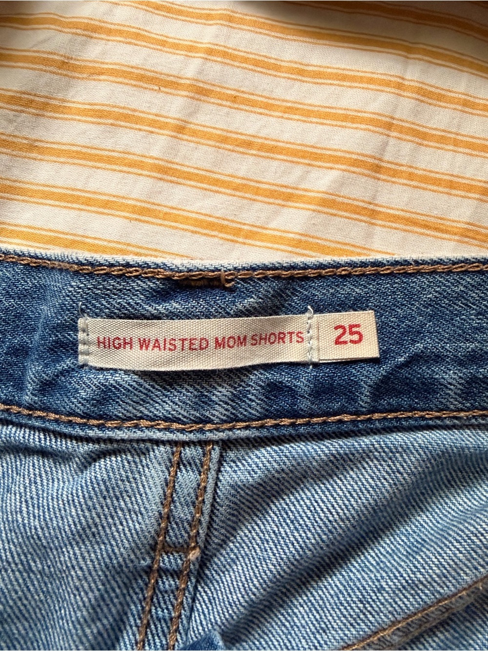 Levi's Light Blue High Waisted Mom Jean Shorts